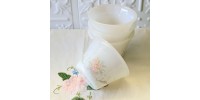 Ramequin Indopal Floral (4 pcs) Milk Glass